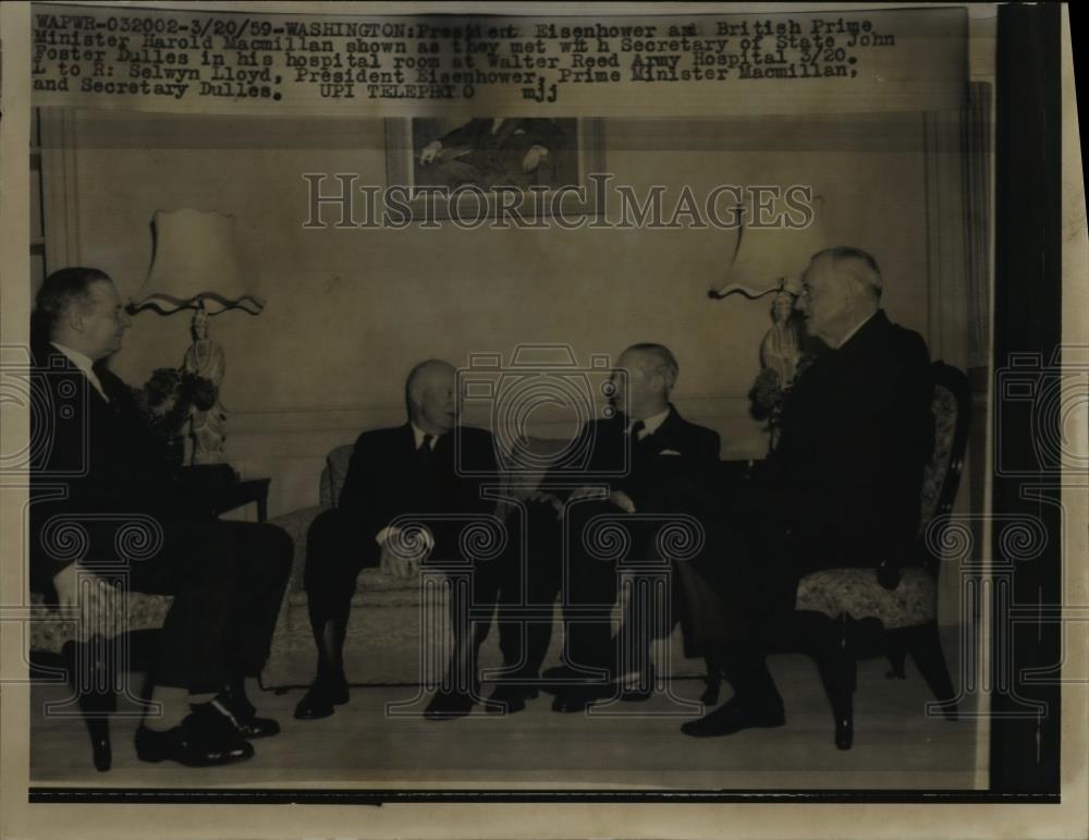 1959 Press Photo Pres Eisenhower With British Prime Minister Harold Maimillan - Historic Images