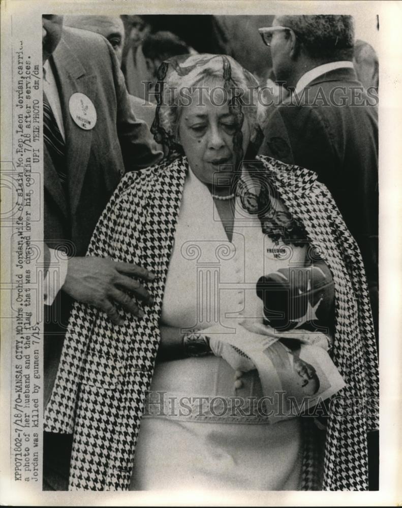 1970 Press Photo Mrs. Orchid Jordan, wife of slain Representative Jordan - Historic Images