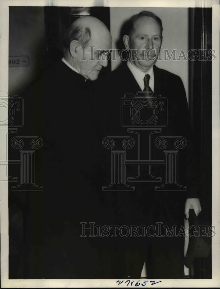 1934 Press Photo Archbishop Edward Hanna and C.K.Cushing,Mediation Board - Historic Images