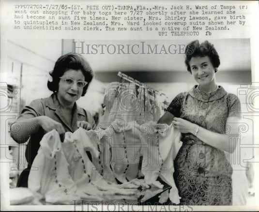 1965 Press Photo Mrs. Jack Ward & Mrs. Shirley Lawson whose having quintuplets - Historic Images