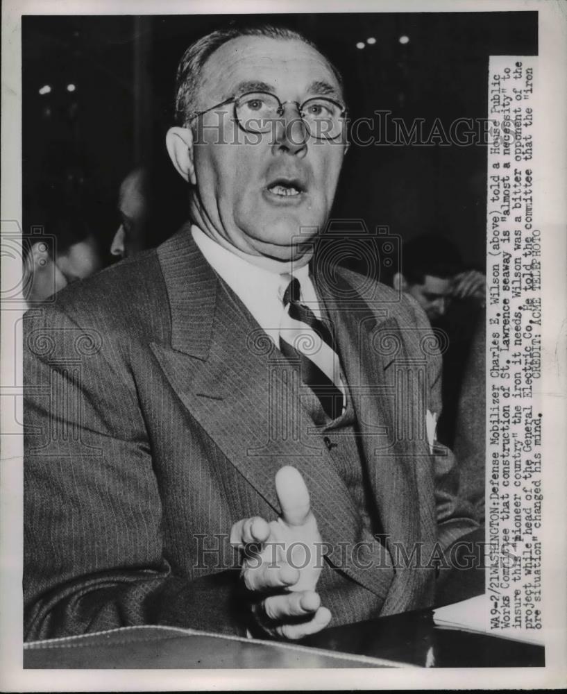 1951 Press Photo Defense Mobilizer Charles E. Wilson - Historic Images