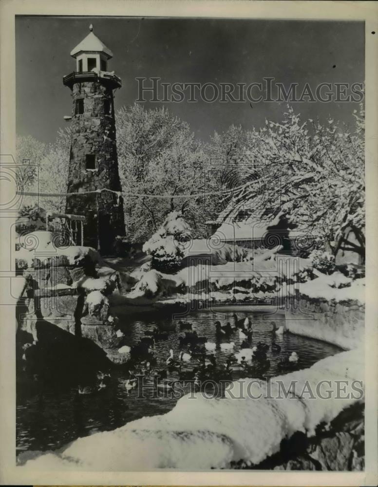 1946 Press Photo Pueblo Colo. 74 degree weather after snow storm at City park - Historic Images