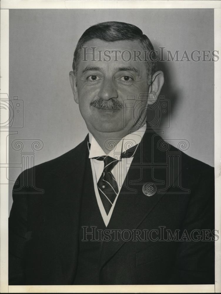 1934 Press Photo Rudolf S Hecht VP American Bankers Association to be Pres. - Historic Images