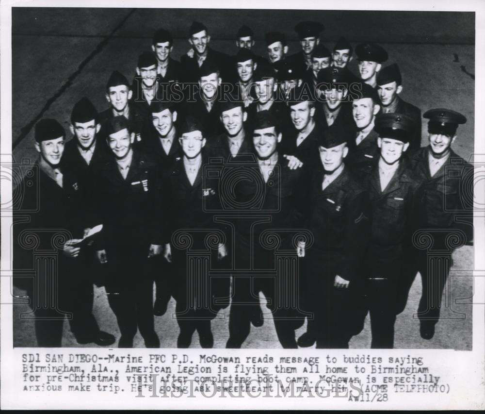 1950 Press Photo US Marines fly home - nee19471 - Historic Images