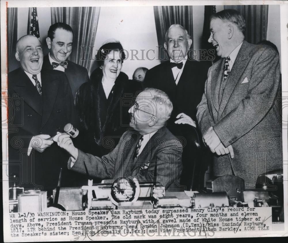 1951 Press Photo Wash Dc House SpeakerSam Rayburn, Pres Truman,Sen Johnson - Historic Images