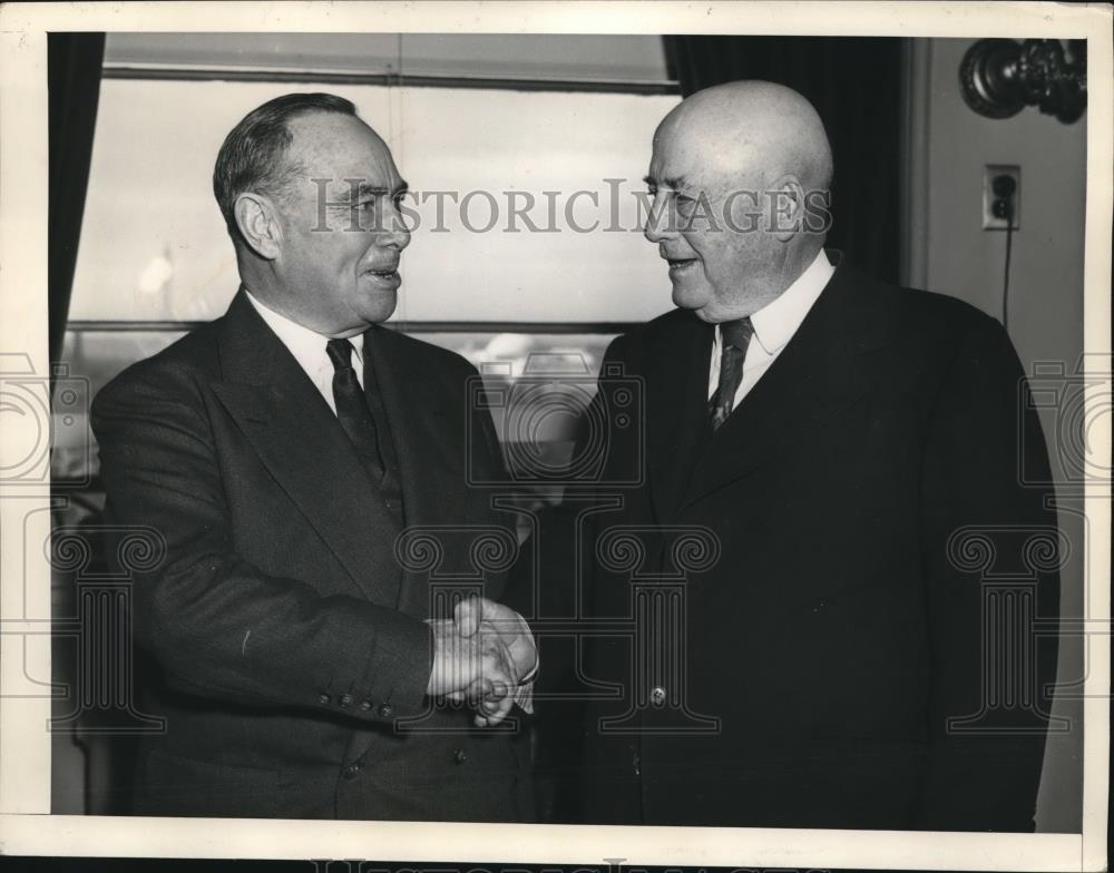 1955 Press Photo House Speaker Joseph W. Martin Jr, Representative Sam Rayburn - Historic Images