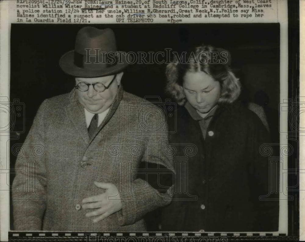 1959 Press Photo Laura Haines Daughter of Novelist William Haines &amp; Her Uncle - Historic Images