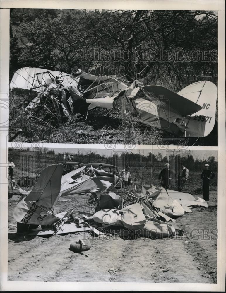 1946 Press Photo Planes Collide in Mid Air Lakewood Airport Area Atlanta Georgia - Historic Images