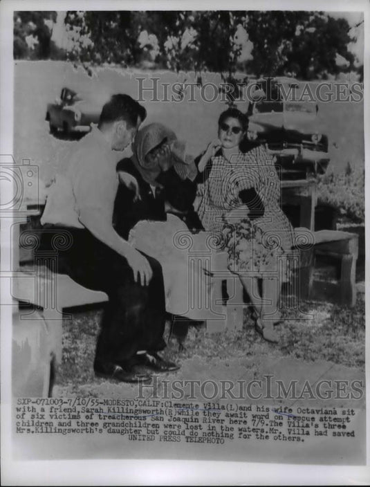 1955 Press Photo Clemente Villa, Octaviana and Sarah Killingsworth - Historic Images