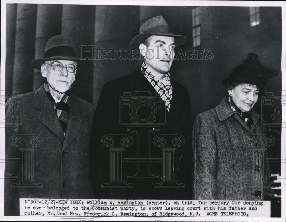 1951 Press Photo William Remington Charged Perjury Denied Being Communist - Historic Images