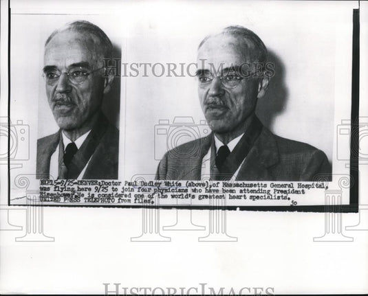 1955 Press Photo Dr. Paul Dudley White, considered great heart specialist - Historic Images