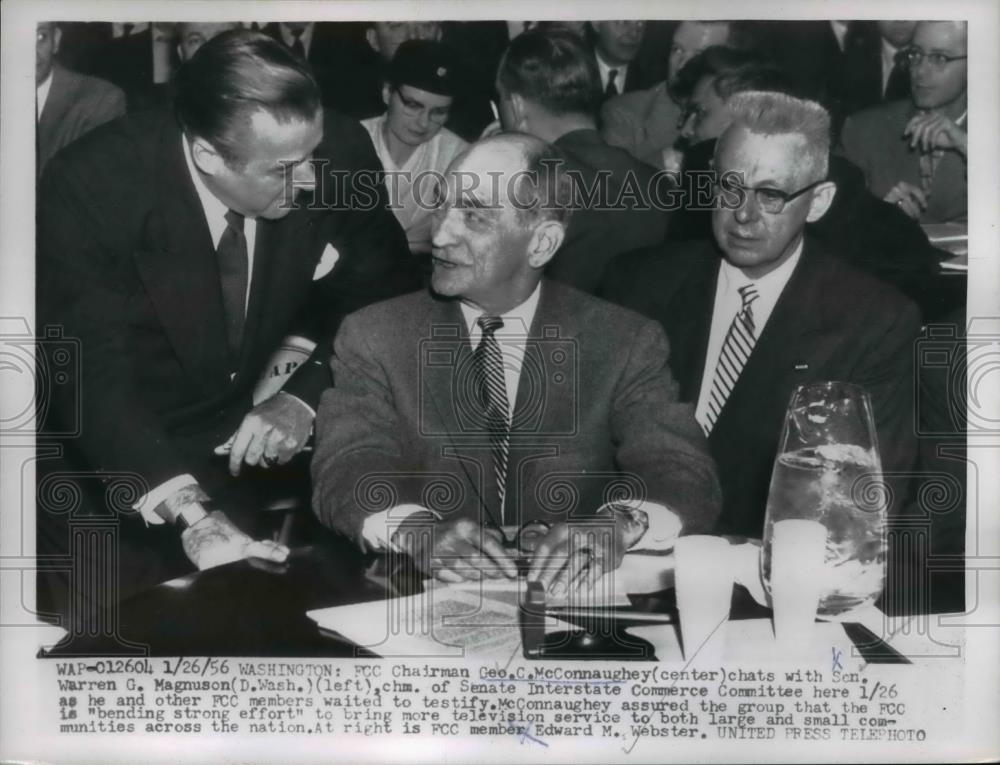 1956 Press Photo Chairman Geo. C. McConnaughey and Edward M. Webster - Historic Images