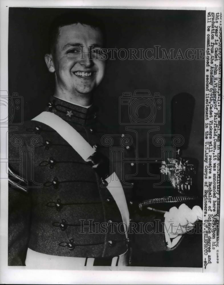 1957 Press Photo Cadet John H. Vickers is No.1 Man in U.S. Military Academy - Historic Images