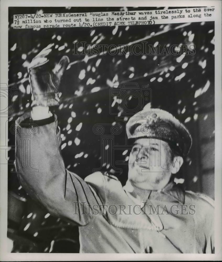 1951 Press Photo General Douglas MacArthur Making Speech Massachusetts Legislate - Historic Images