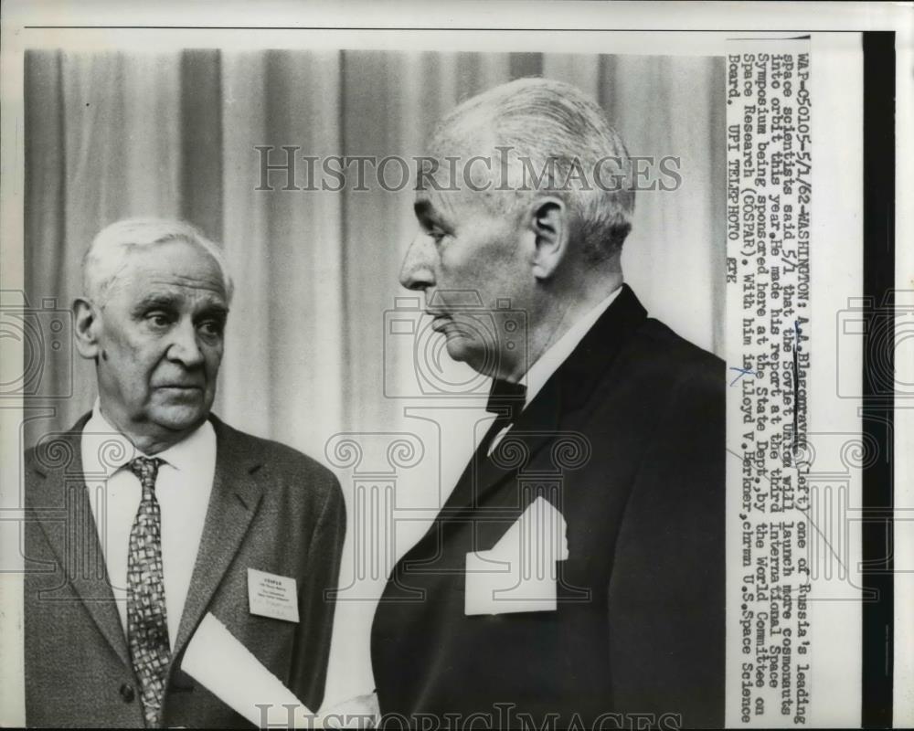 1962 Press Photo AA Blagonraver Russian Scientist in Washington - Historic Images