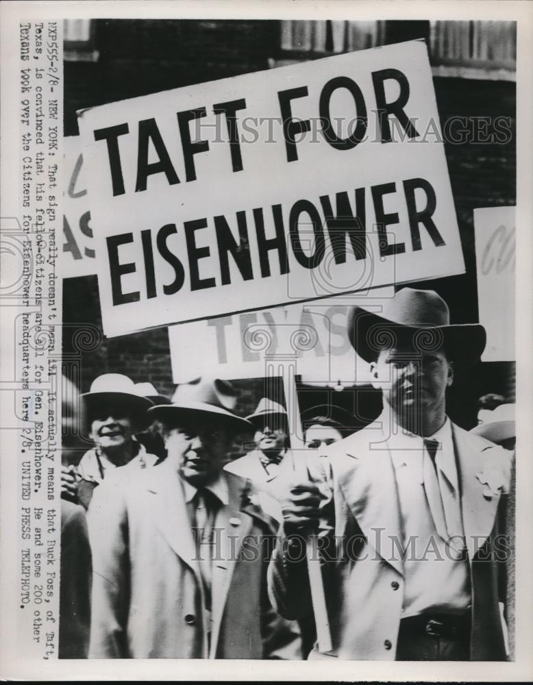 1952 Press Photo The sign for Eisenhower - Historic Images