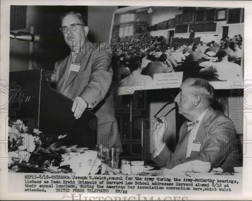 1954 Press Photo Joseph N Welch Consul for Army at Army-McCarthy Hearings - Historic Images