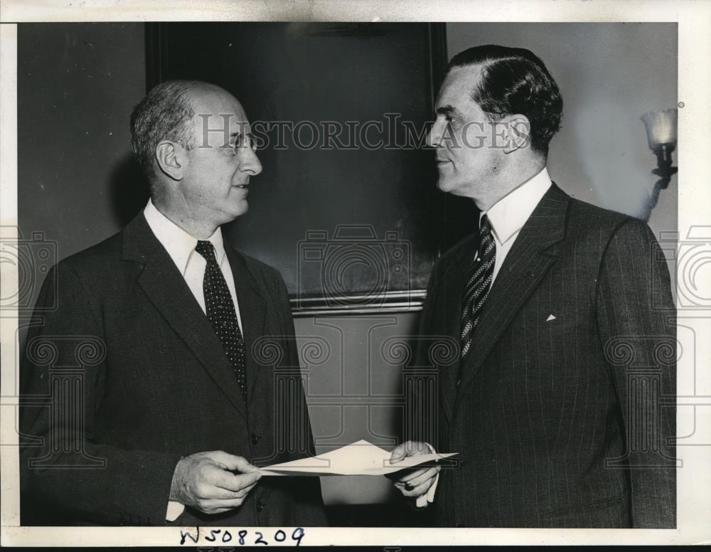 1939 Press Photo DC Treas, Secy H Morgenthau &amp; Hjalmar Procope of Finland - Historic Images