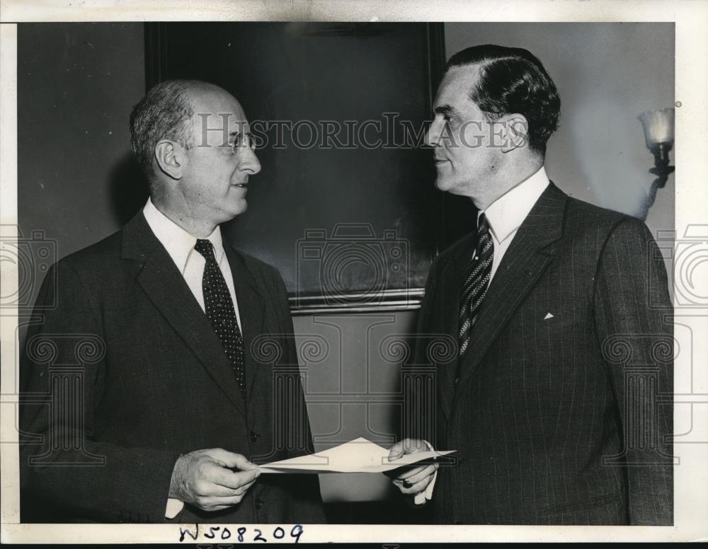 1939 Press Photo DC Treas, Secy H Morgenthau & Hjalmar Procope of Finland - Historic Images