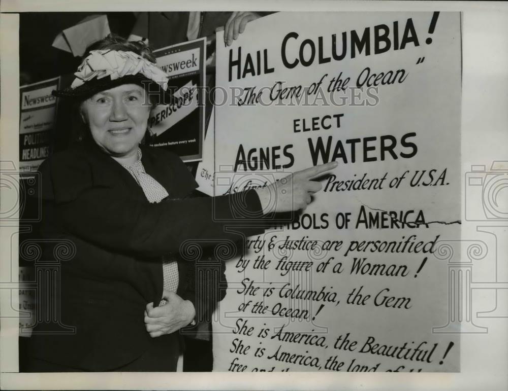 1948 Press Photo Agnes Waters, presidential candidate - Historic Images