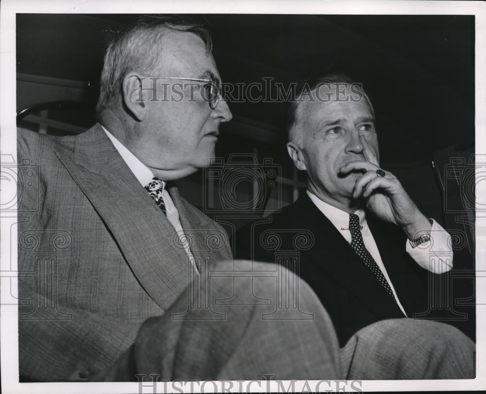 1953 Press Photo DC Sec of State John F Dulles &amp; Walter Robertson Amb to Korea - Historic Images