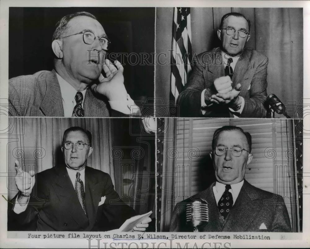 1951 Press Photo New Defender Mobilization Director Charles E. Wilson - Historic Images