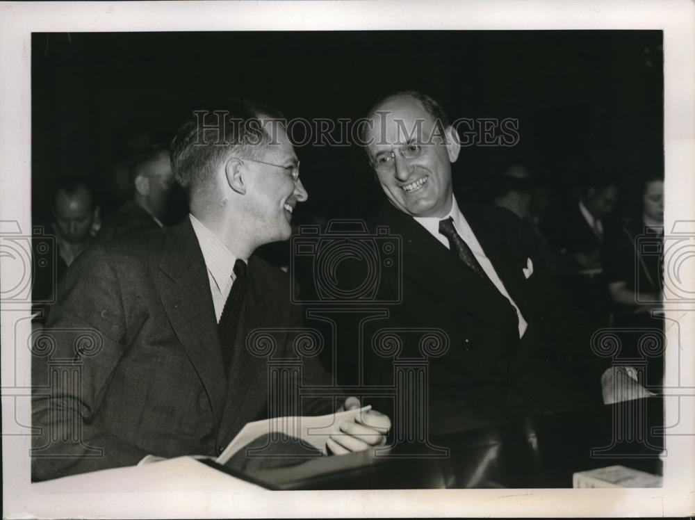 1937 Press Photo Treasury Sec Henry Rosenthau & Undersec Roswell Magill - Historic Images
