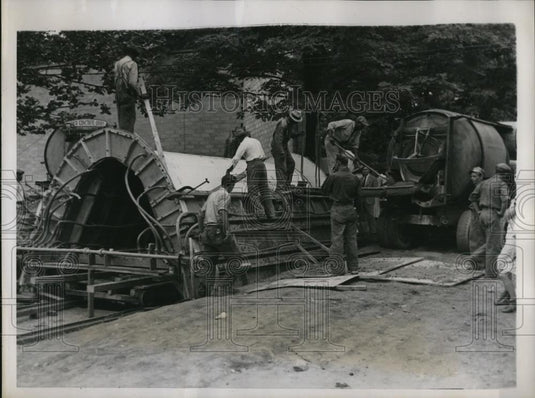 1938 Press Photo Wash DC Bureau of Standards building of concrete pillboxes - Historic Images