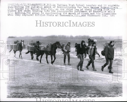 1963 Press Photo Indiana High School in George Rogers Clark March in Illinois - Historic Images