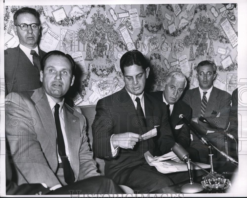 1955 Press Photo Louis E. Wolfson, William Shea, Edmund Stephan - Historic Images