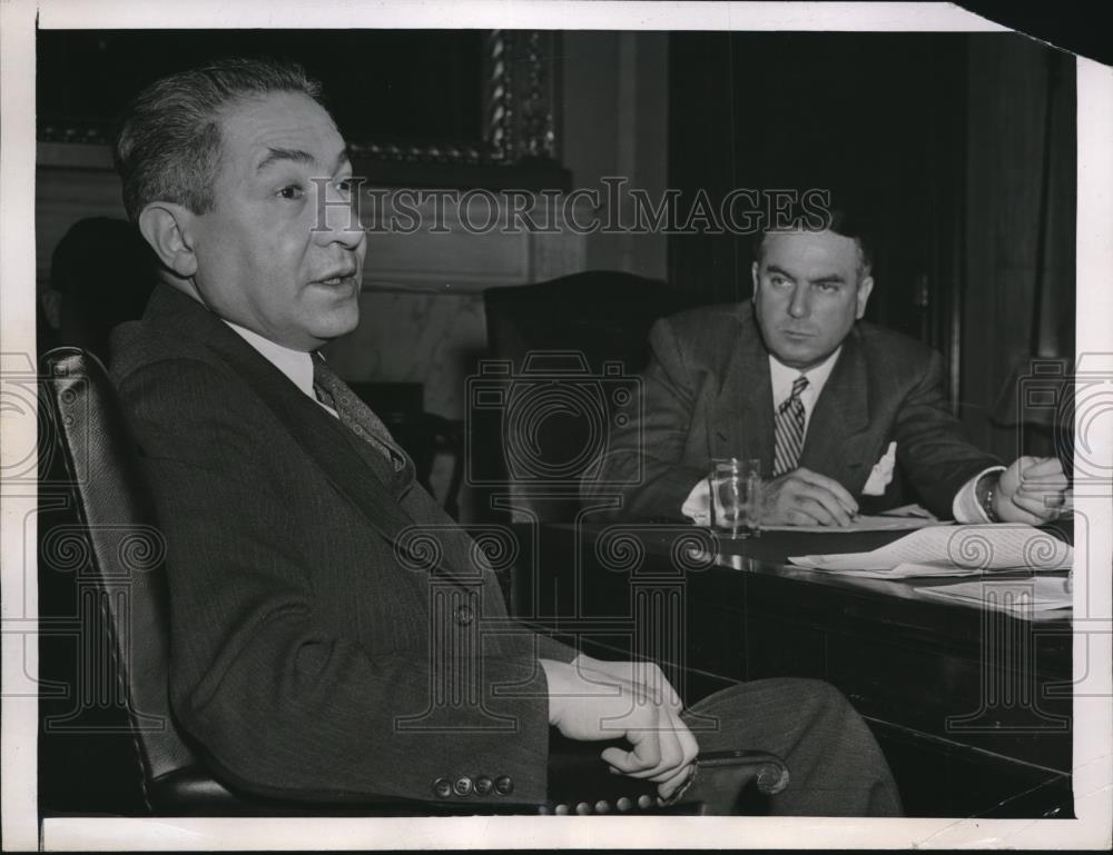 1946 Press Photo Dr Isidore Rabi and Brien McMahon - Historic Images