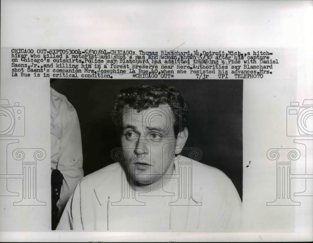 1961 Press Photo Thomas Blanchard,hitch hiker who killed a motorist - Historic Images