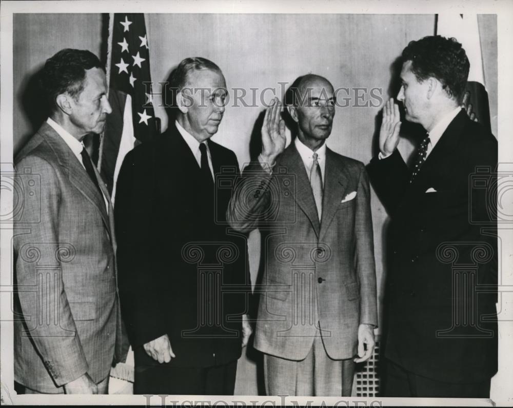 1947 Press Photo DC Asst Sec of State N Armour,RA Lovett, G Marshall, S Woodward - Historic Images