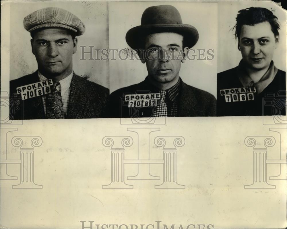 1928 Press Photo Geraldine Howard, Robert Darling, F. Cutting convicted bandits - Historic Images