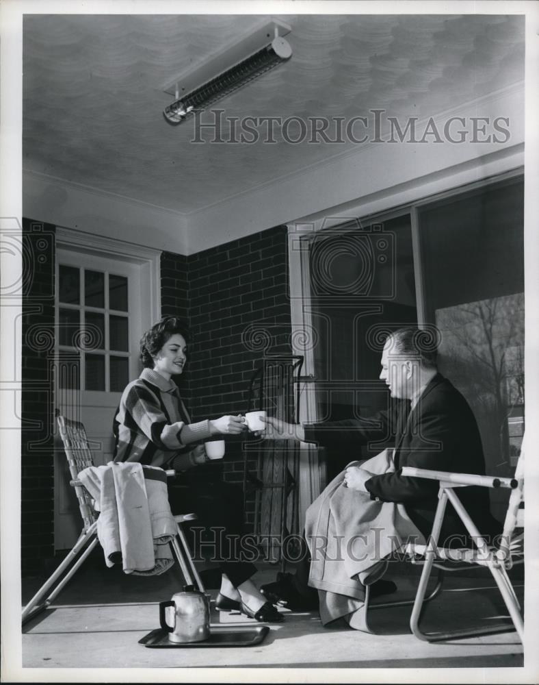 1962 Press Photo Ceiling Infra Red Heater - Historic Images