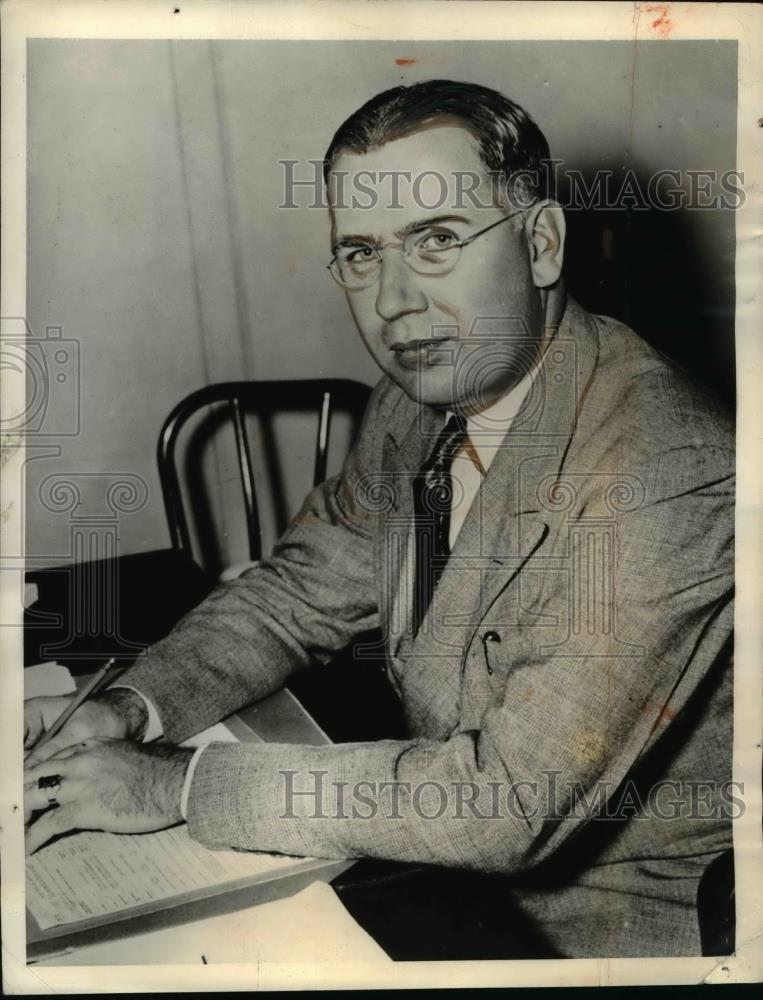 1938 Press Photo Dr Ralph Dewey Head of Transportation in Bureau of Agriculture - Historic Images