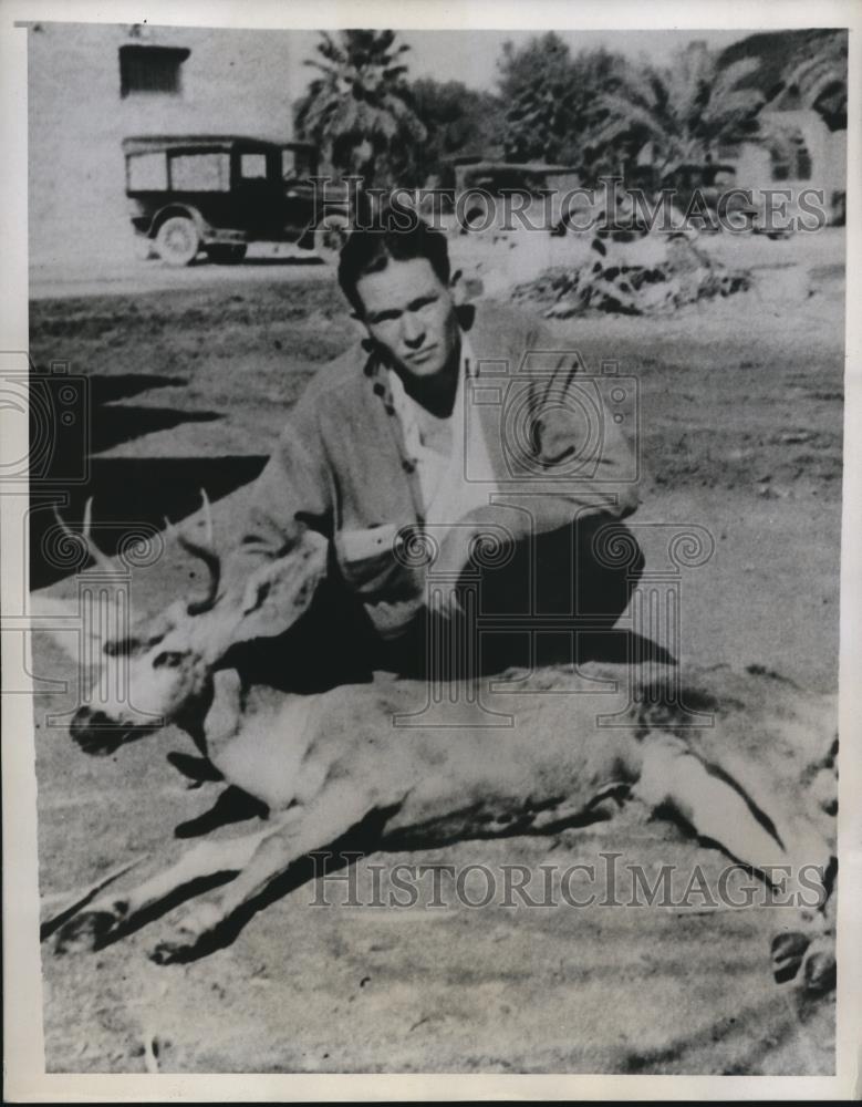 1934 Press Photo Robert Perkins who was shot with a stray bullet - Historic Images