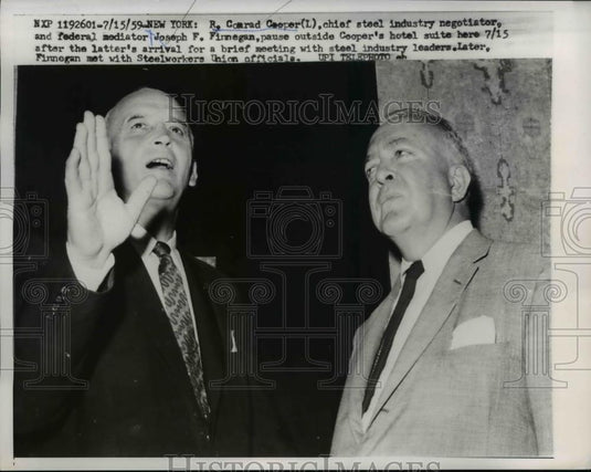 1959 Press Photo R Conrad Cooper Chief Steel Industry Negotiator & Mediator - Historic Images