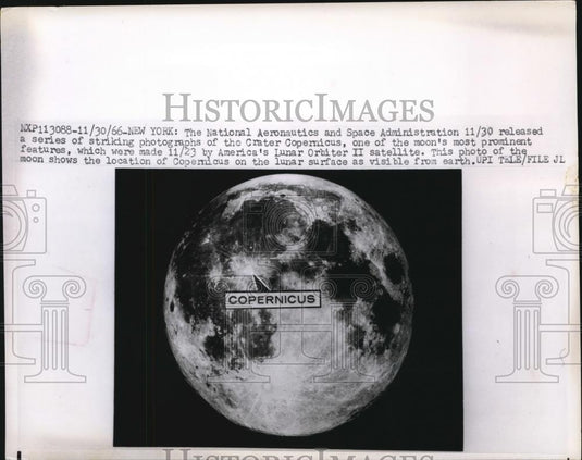 1966 Press Photo NASA images of Crater Copernicus on moon by Luanr Orbiter - Historic Images