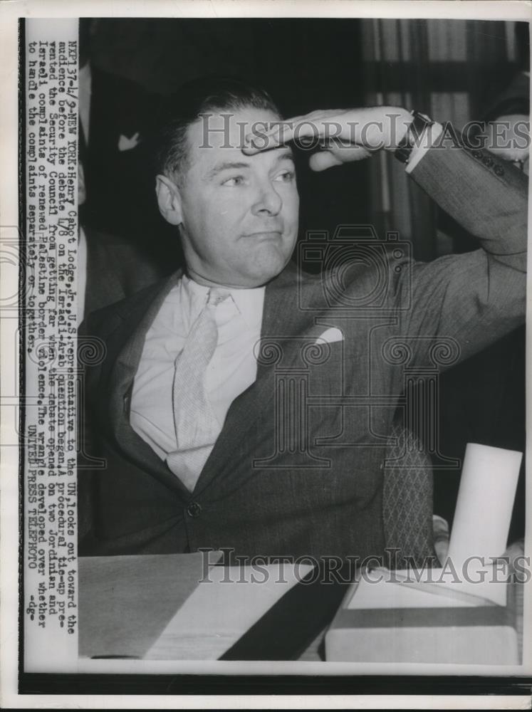 1954 Press Photo Henry Cabot Lodge US Emb To UN - Historic Images