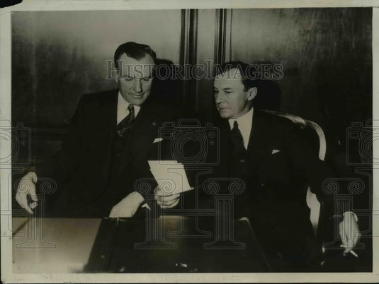 1931 Press Photo Walter Head President of Foreman Bank & Melvin Taylor Pres Bank - Historic Images