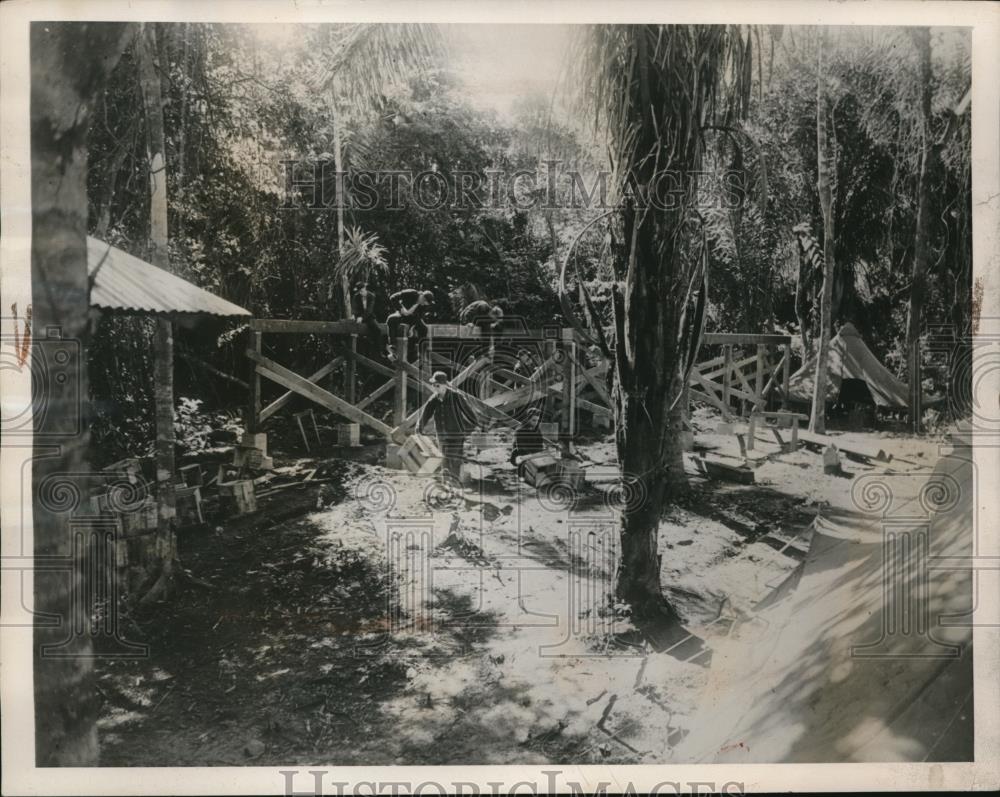 1940 Press Photo Barracks Built in Jungle - Historic Images