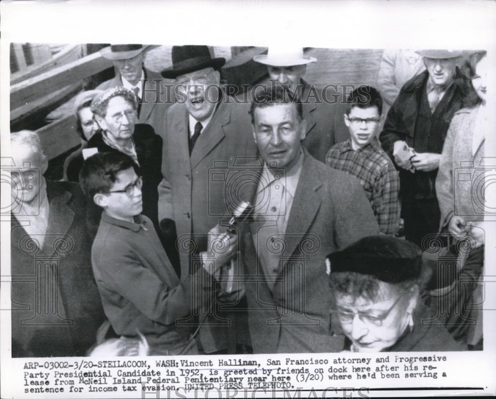 1955 Press Photo Stellacoom Wash Vincent Hallinan atty &amp; Pres candidate - Historic Images