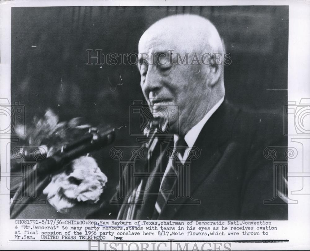 1956 Press Photo Rep. Sam Rayburn receives ovation at the 1956 party conclave - Historic Images