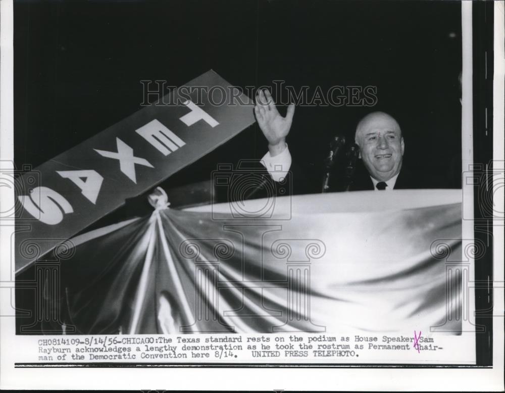 1956 Press Photo House Speaker Sam Rayburn at the demonstration - Historic Images