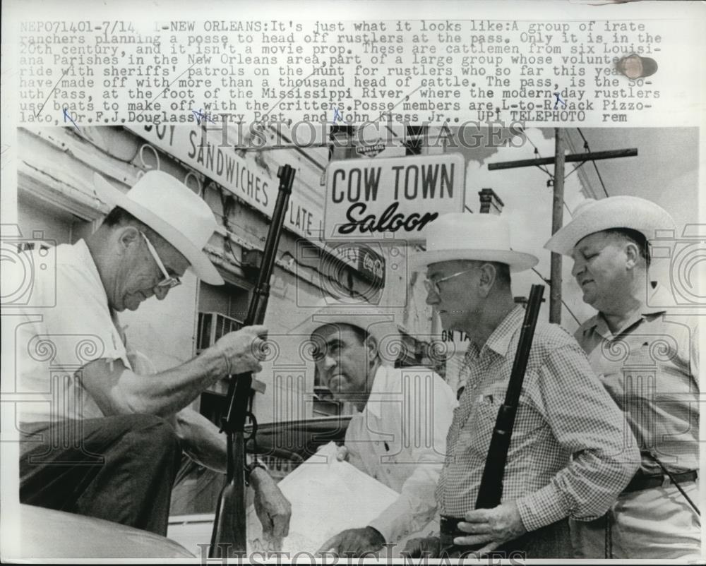 1961 Press Photo New Orleans Ranchers Form Posse to Head Off Rustlers - Historic Images