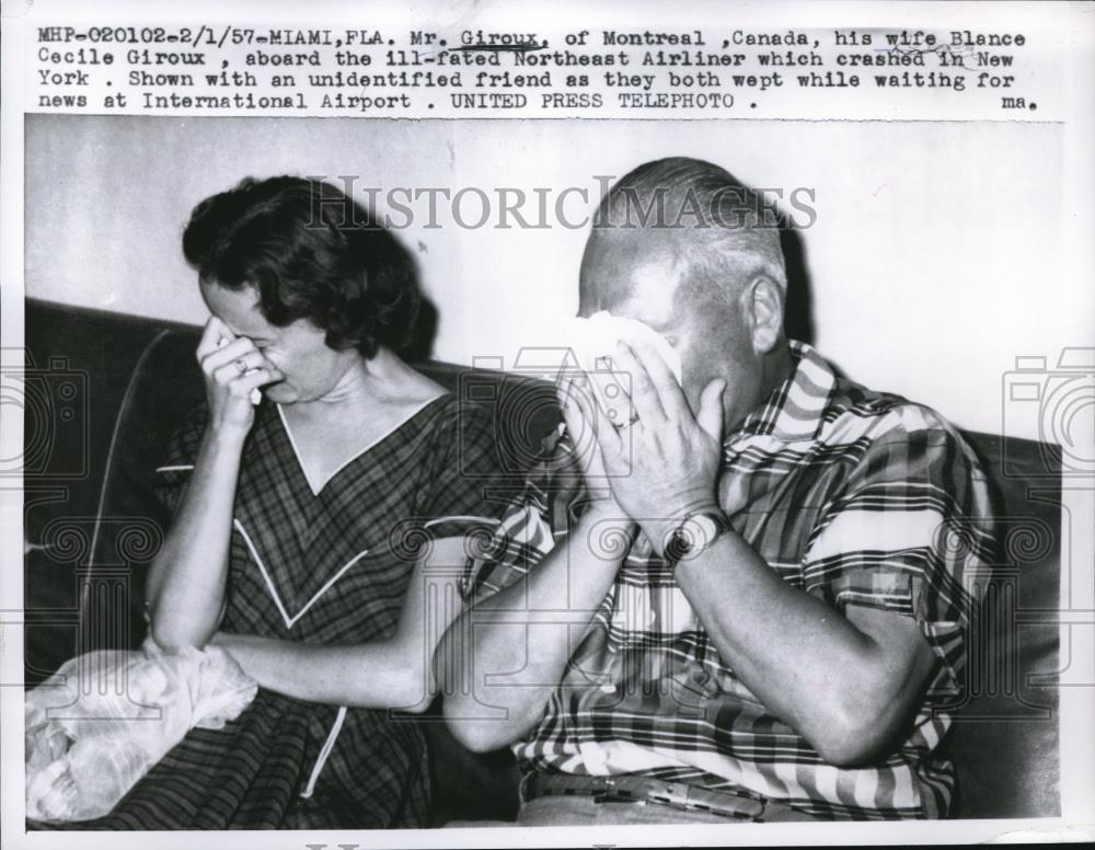 1957 Press Photo Mr &amp; Mrs Goroux Northeast Airliner Crashed - Historic Images