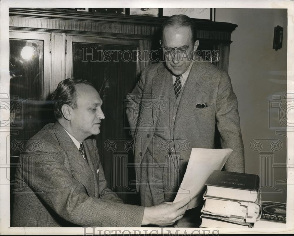 1944 Press Photo Scott Lucas and TF Green - Historic Images