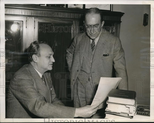 1944 Press Photo Scott Lucas and TF Green - Historic Images