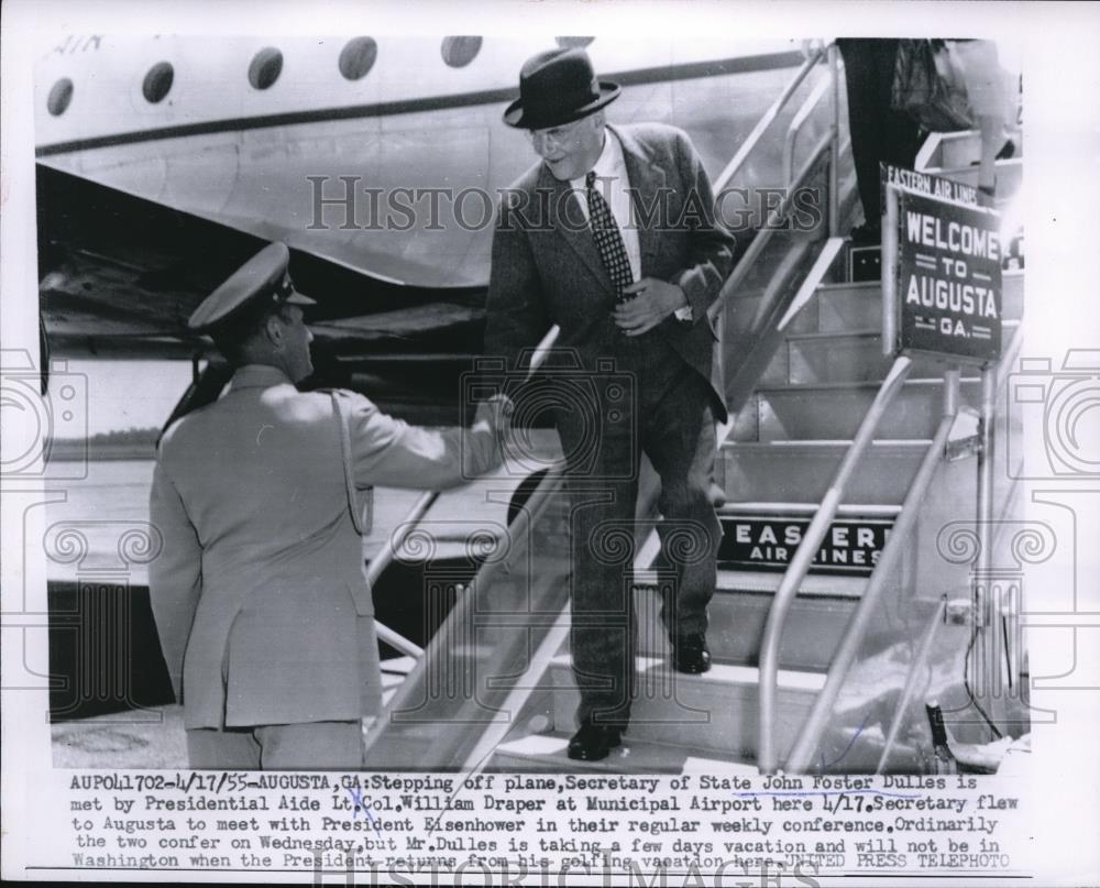 1955 Press Photo of Sec. of State John Foster Dulles. - Historic Images